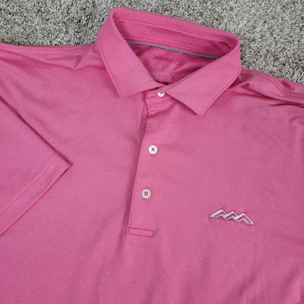 Johnnie O Mens Large Solid Red Performance Stretch Golf Polo Short Sleeve